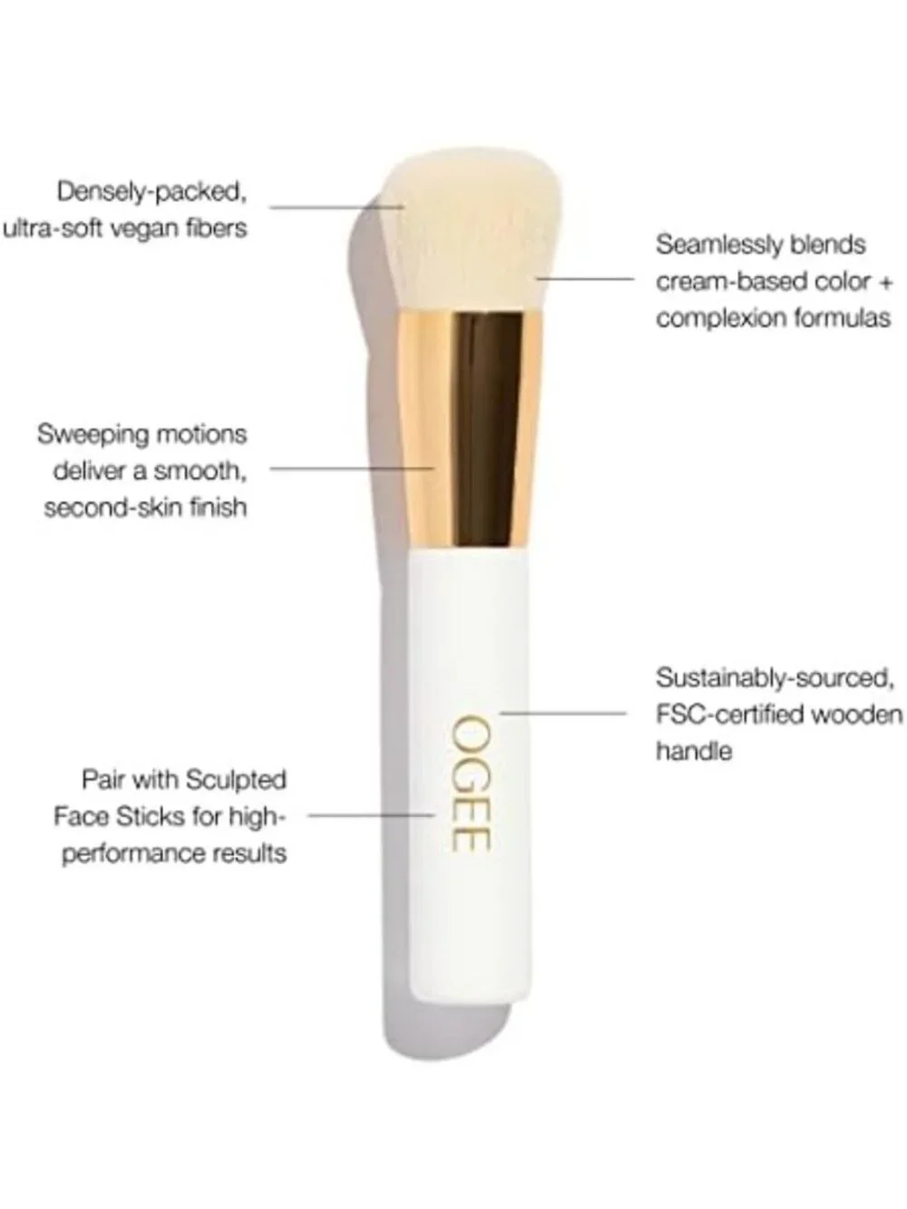 Ultra-Soft Vegan Foundation Blender Brush - Perfect for Flawless Makeup